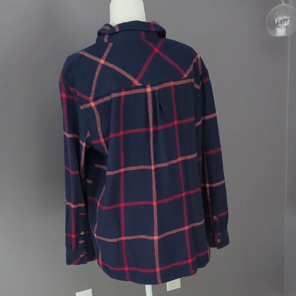 Sonoma Navy and Red Plaid Women's Top